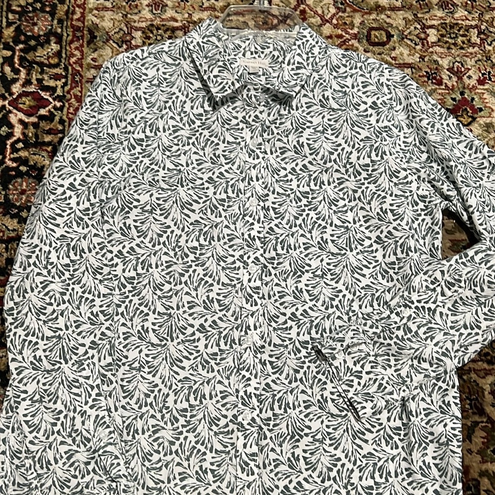 Garnet Hill Signature Organic Pima Cotton Button Down Shirt Size 12